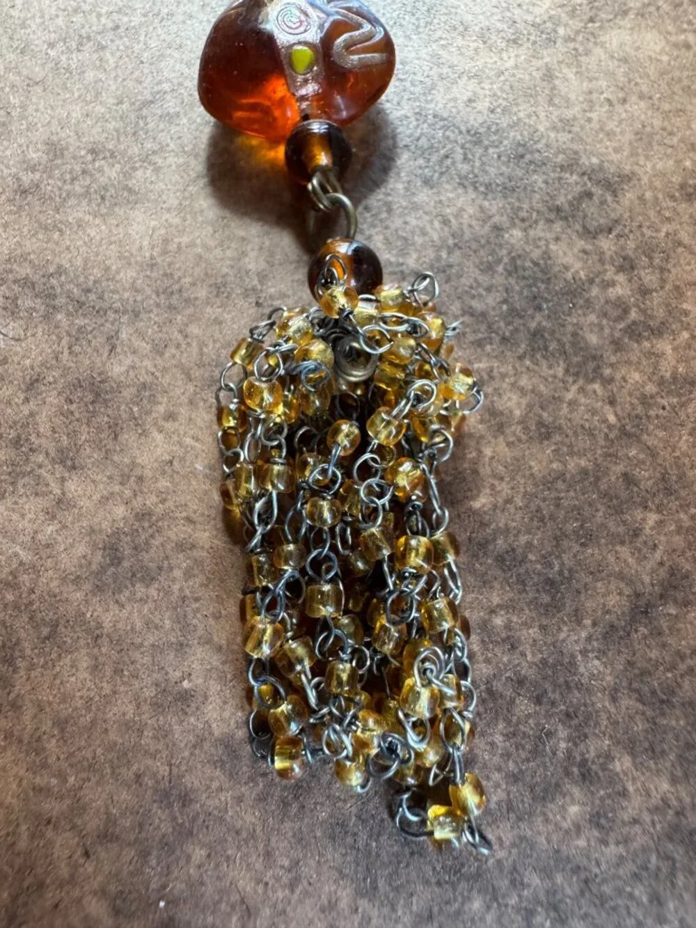 Boho keychain/purse charm with decorative accents